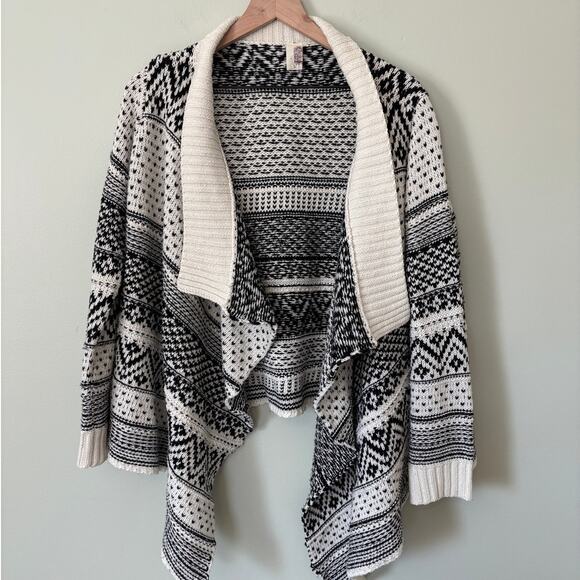 Anthropologie Geometric Open Front Cardigan Sweater S/M - Picture 2 of 10